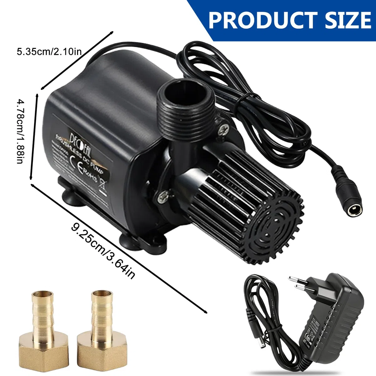 Pompe à Eau 12V 800L/H 5 m, Pompe à Eau Submersible, Pompe Submersible Petite, Pompe de Bassin avec Réglage de la Vitesse de Rotation pour fontaine et système de