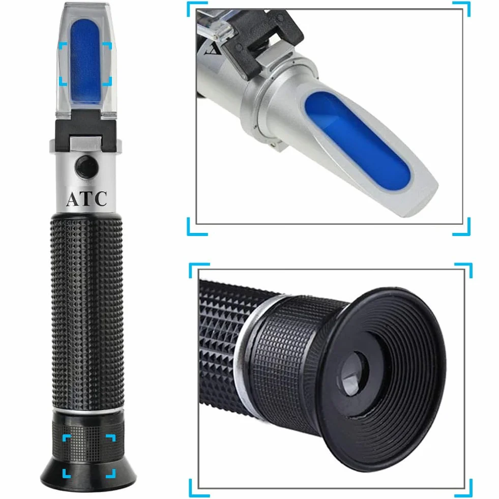 Salinity Réfractomètre de Mesure de salinité pour Aquariums d'eau de mer et d'eau Marine 0-100 PPT avec Compensation Automatique de la température