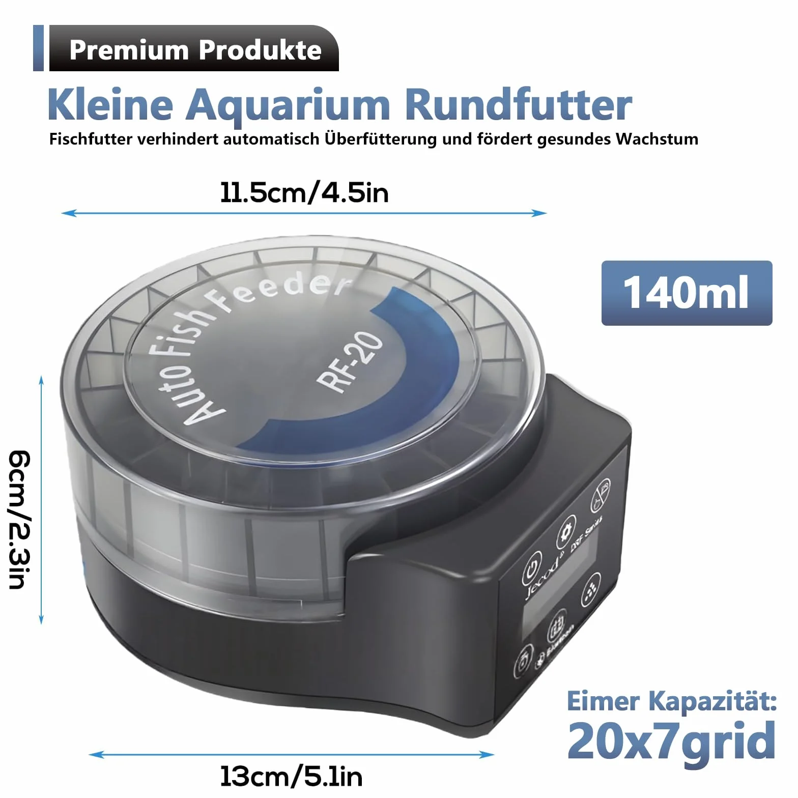 Distributeur automatique de nourriture pour poissons d'aquarium avec minuterie - Distributeur automatique de granulés et granulés - Fonctionne avec piles