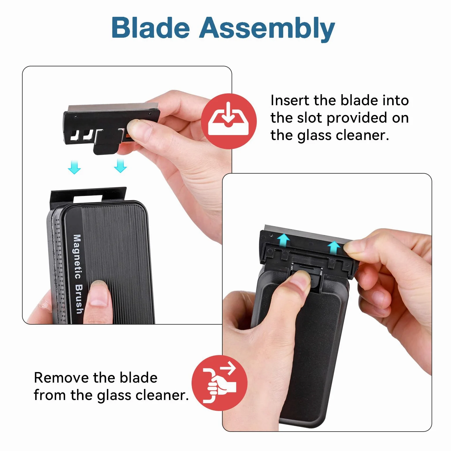 hygger Aimant À Algues Aimant Brosse Aquarium Nettoyage Vitre,Nettoyeurs d'algues pour Aquarium Magnétique Outil de Nettoyage Avec Grattoir(L)