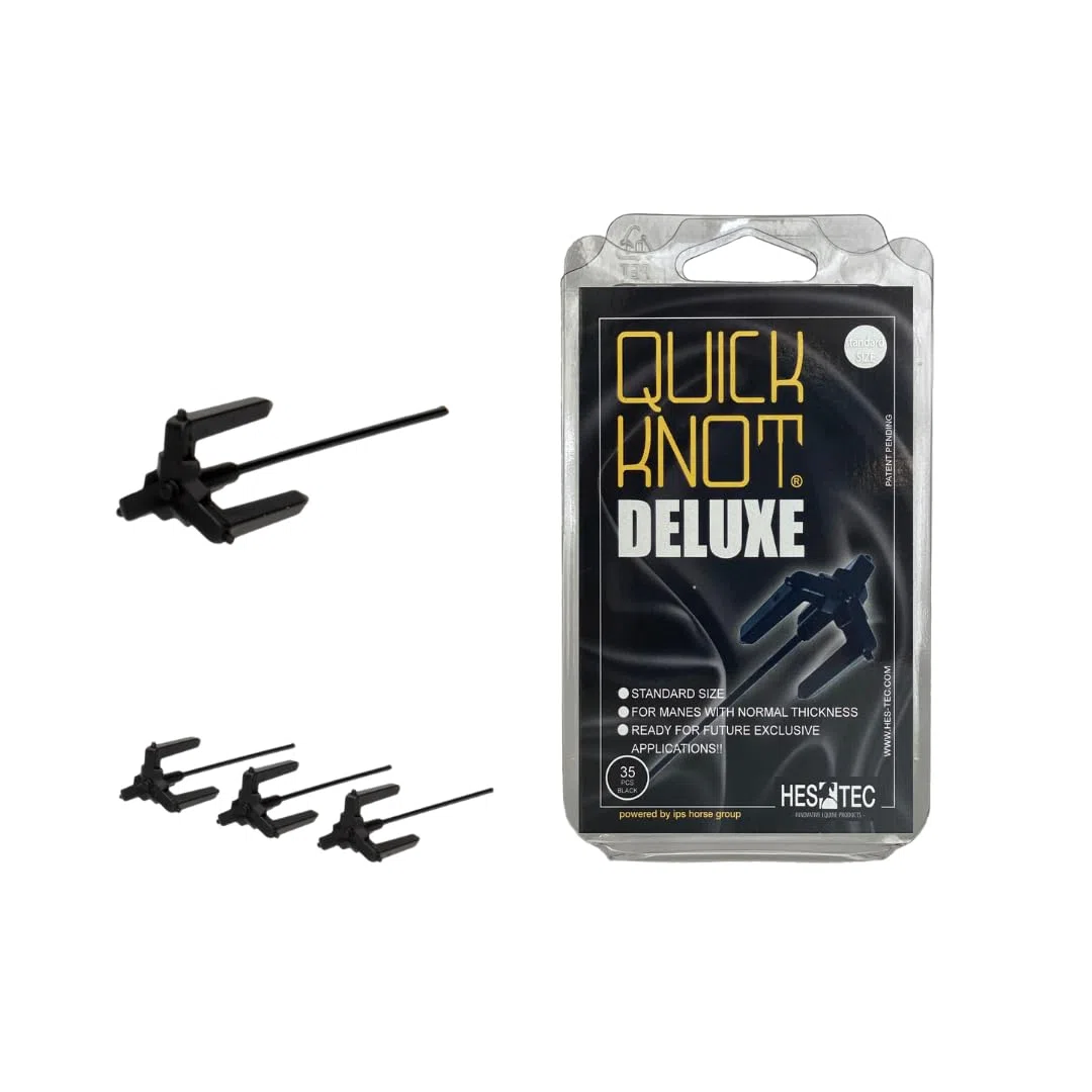 Deluxe | Pince pour chevaux | Convient pour chevaux et poneys | Réutilisable (Noir, Standard)