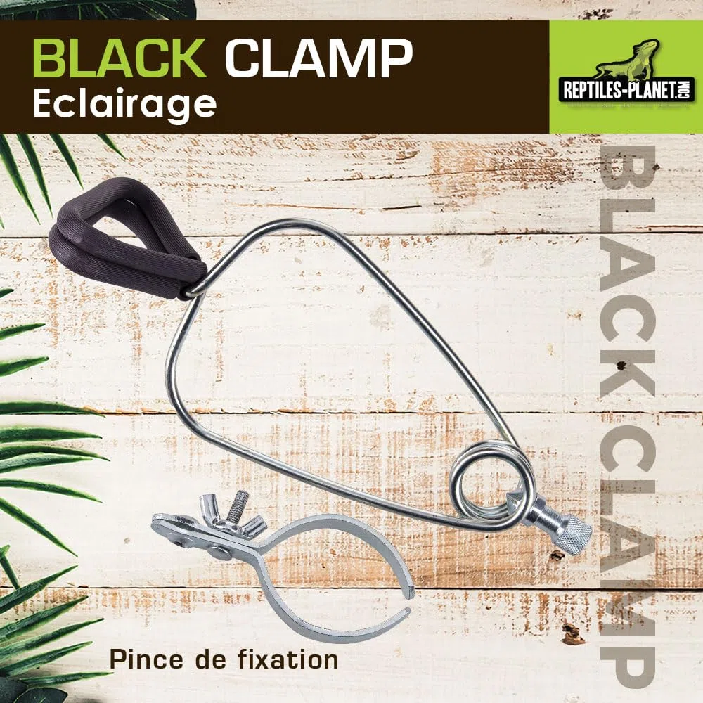 Reptiles Planet - Black Clamp 14 - Support d'Ampoule à Pince pour Terrarium - Ø 14 cm - H 16 cm