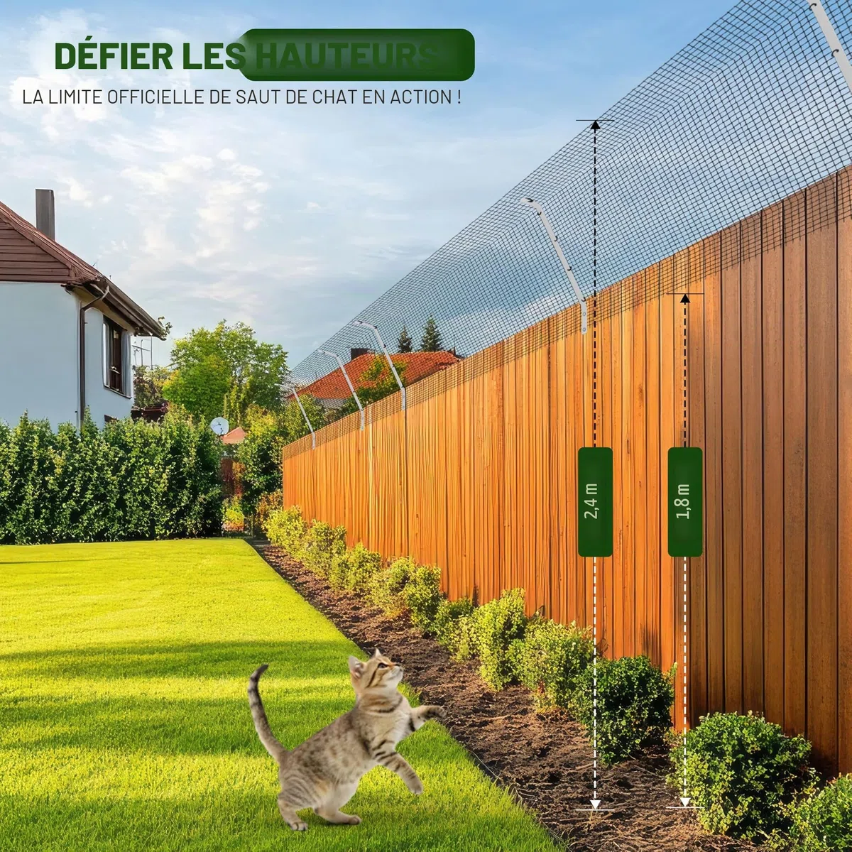 MISCHOME Kit de fixation de sécurité pour clôtures de jardin (10 mètres)