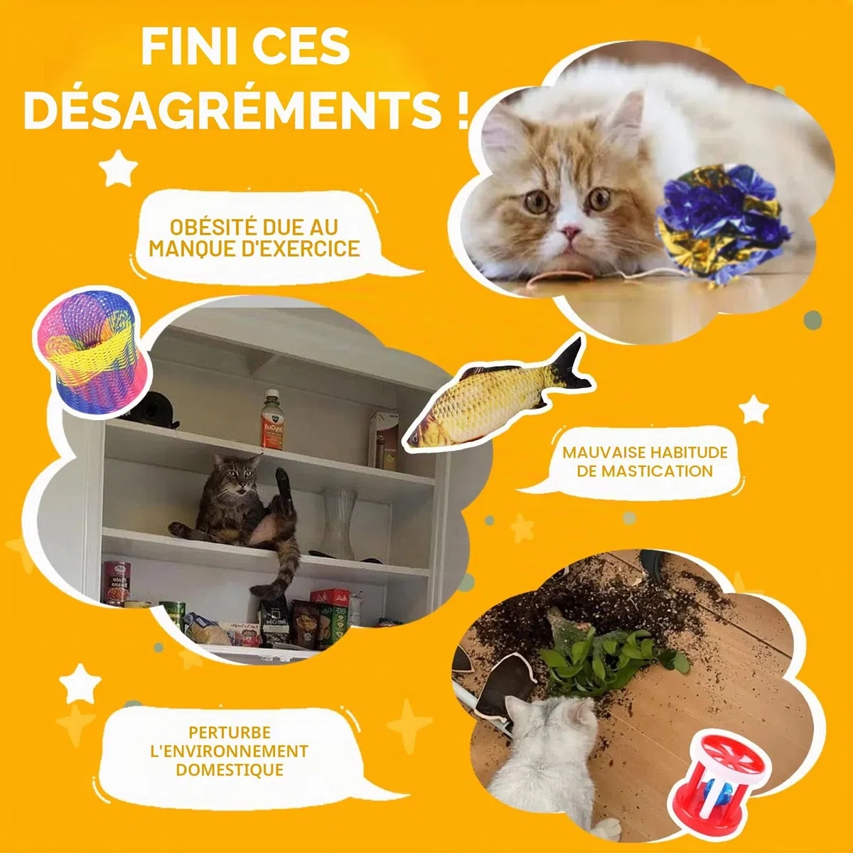 37 Pièces Kit pour Chat - Jouets Animaux Domestiques avec Balle, Jeux, Boule et Tunnel pour Chaton