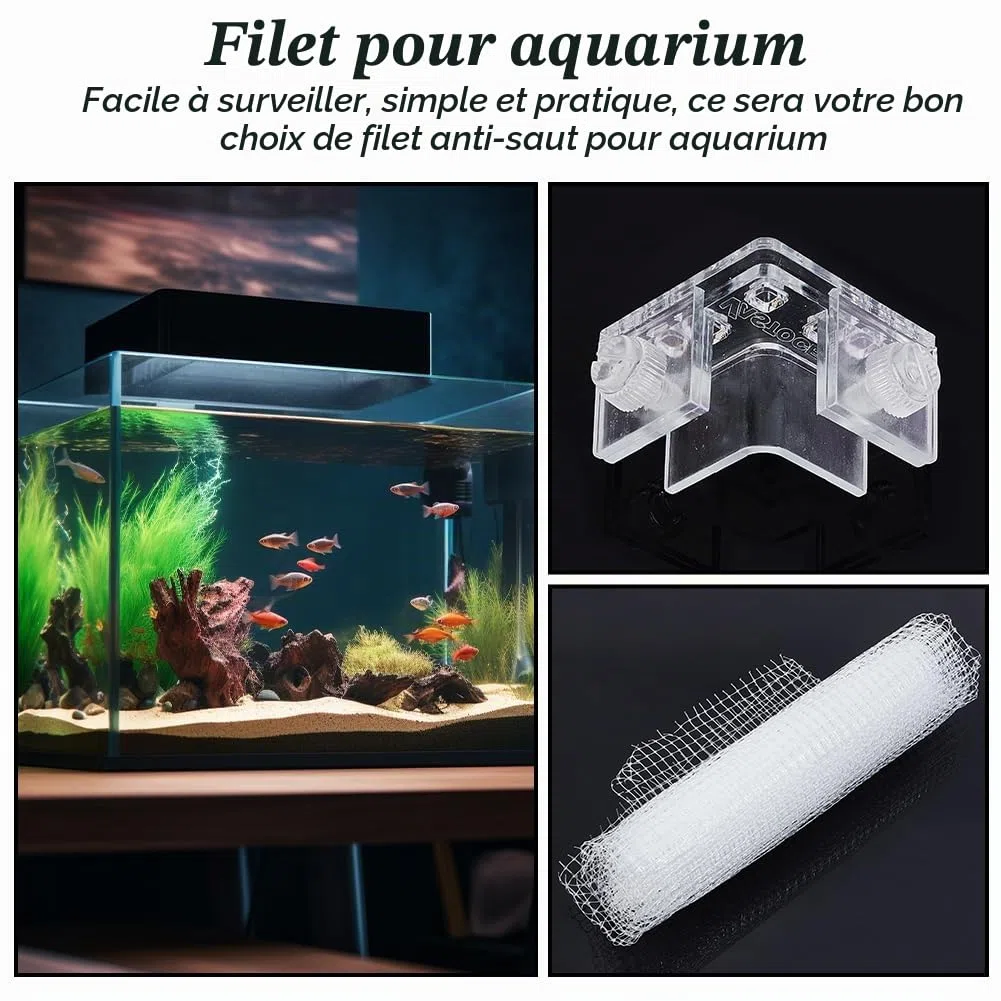 OLYCRAFT Filet de Protection pour Couvercle D'Aquarium de 1m X 0.93m avec Fixation à Vis Filet en Plastique pour Écran D'Aquarium de Poissons Couvercle Supérieur D'Écran en Maille pour Aquarium