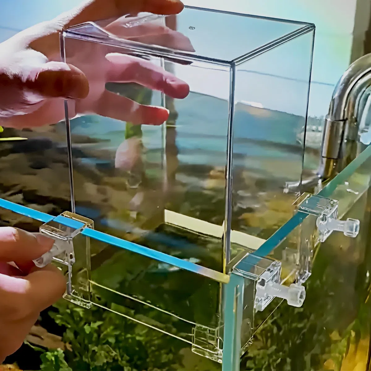 Tour de poisson en acrylique sous vide pour l'aménagement paysager écologique - Avec remplissage d'eau pour la maison, l'hôtel, le restaurant