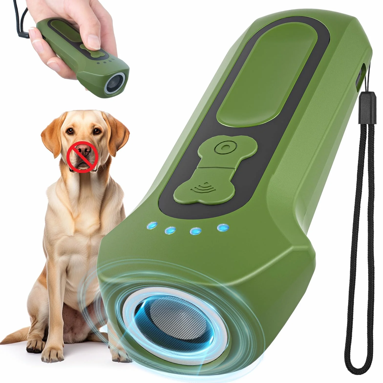 Anti Aboiement Chien, Dispositif de Dissuasion à Ultrasons pour Chiens, Dispositif Portable D'arrêt D'aboiement de Chien, Sûr et Humain, Contrôle des Aboiements de 15 m
