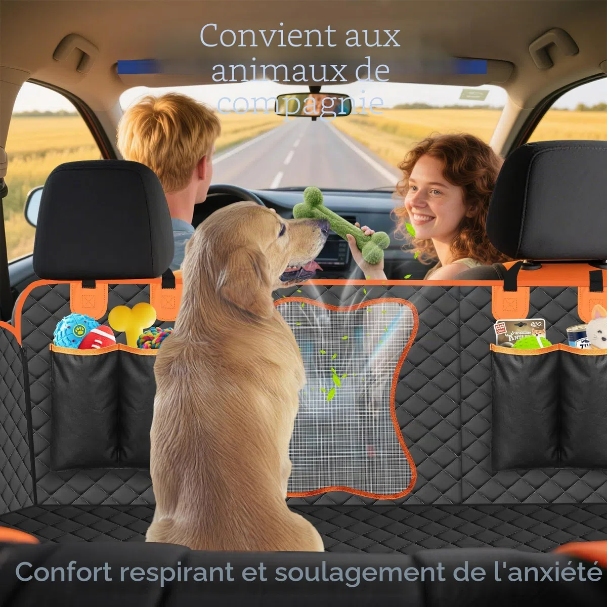 Vortix Protection Voiture Chien – Le Meilleur Compagnon De Voyage, Vous Permet De Laver Votre Voiture Moins Souvent Et Protège L'Intérieur des Taches, des Rayures Et des Poils d'animaux