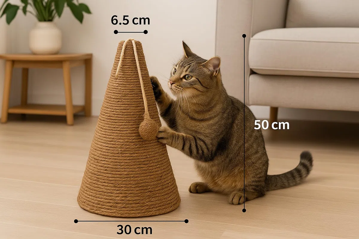 Flamingo Griffoir en Forme de Cône - Marron et Naturel - Griffoir Design et Durable pour Chats Actifs