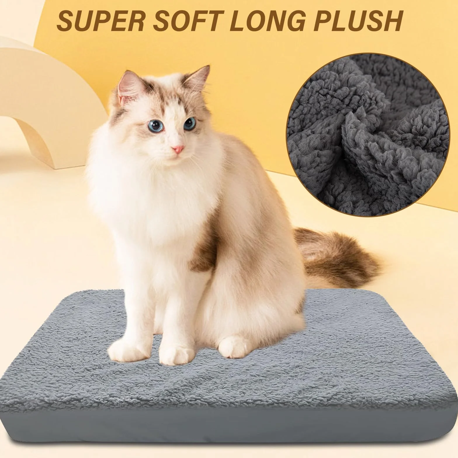 Housse De Rechange pour Lit pour Chien, Housses De Lit pour Chien, 91 * 68CM Amovible pour Animaux De Compagnie, Lavable en Machine, Fournitures pour Animaux De Compagnie (Gris)