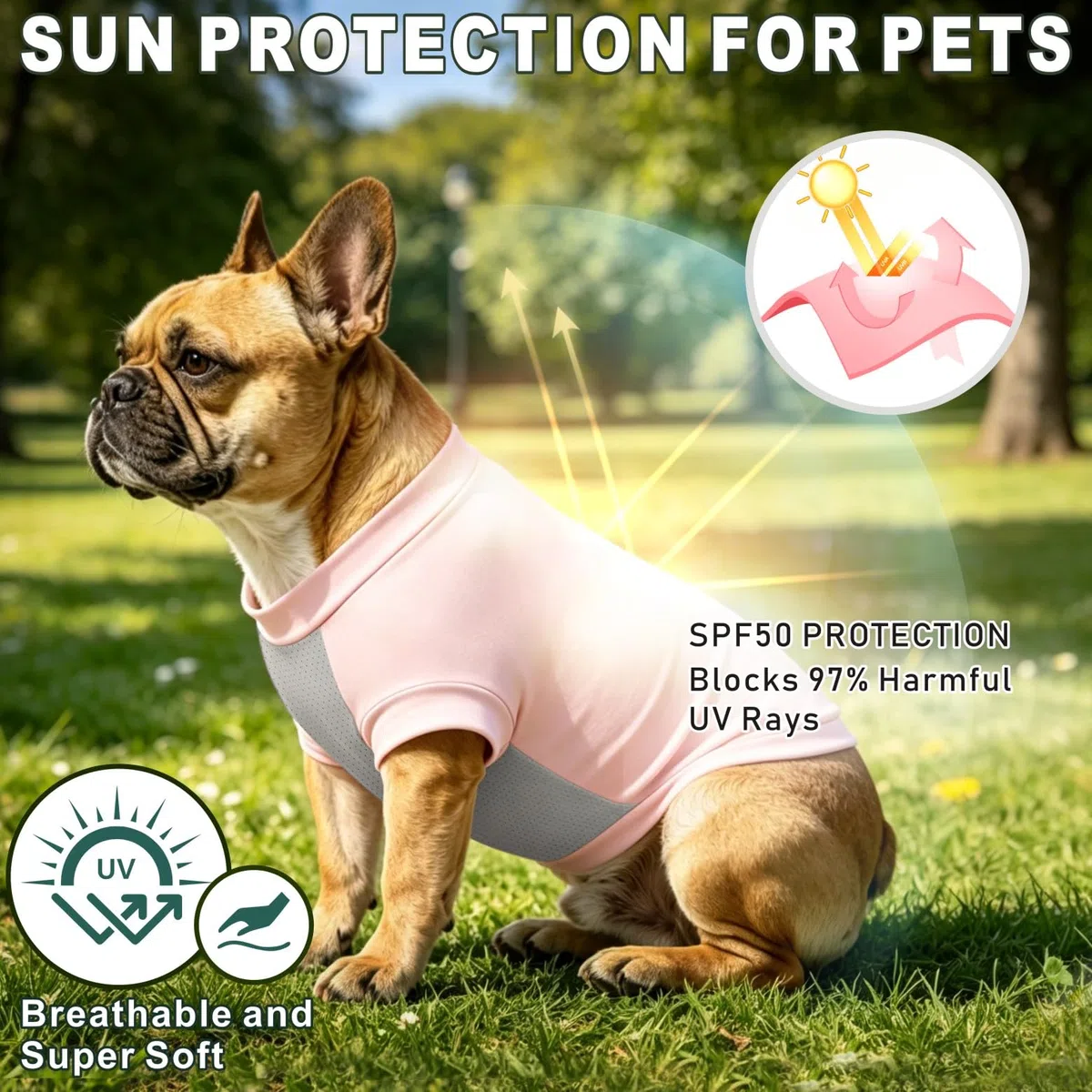 Chemise Chien Protection UV 2Pack, T-Shirt Chien léger Gilet Refroidissement Vêtements d'été Sec Rapide Chiens Confort Chemises Soleil pour Petits Chiens Grands Chats