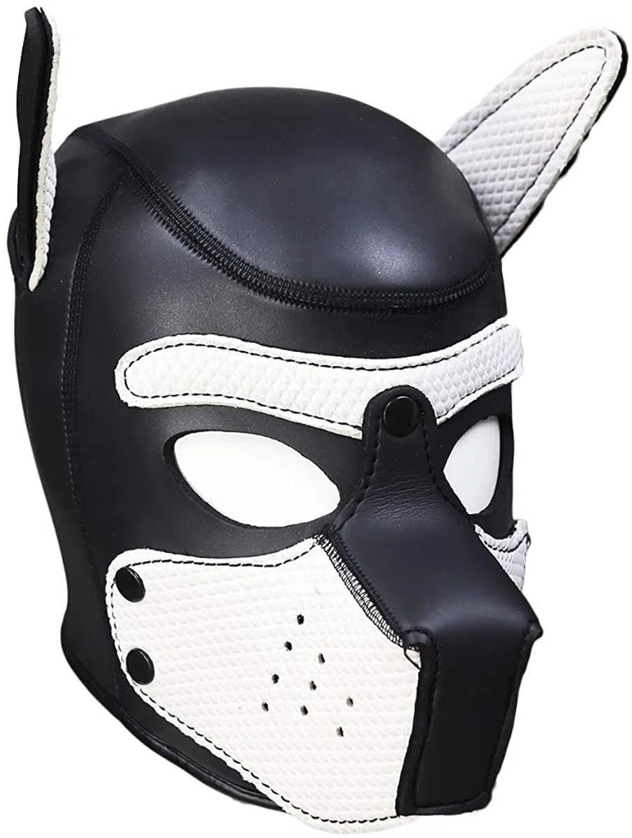 Masque pour chien Petplay en latex souple avec oreilles Masque pour chiot Masque pour chien Masques pour chien Bouche amovible Convient pour Halloween, fête de vacances
