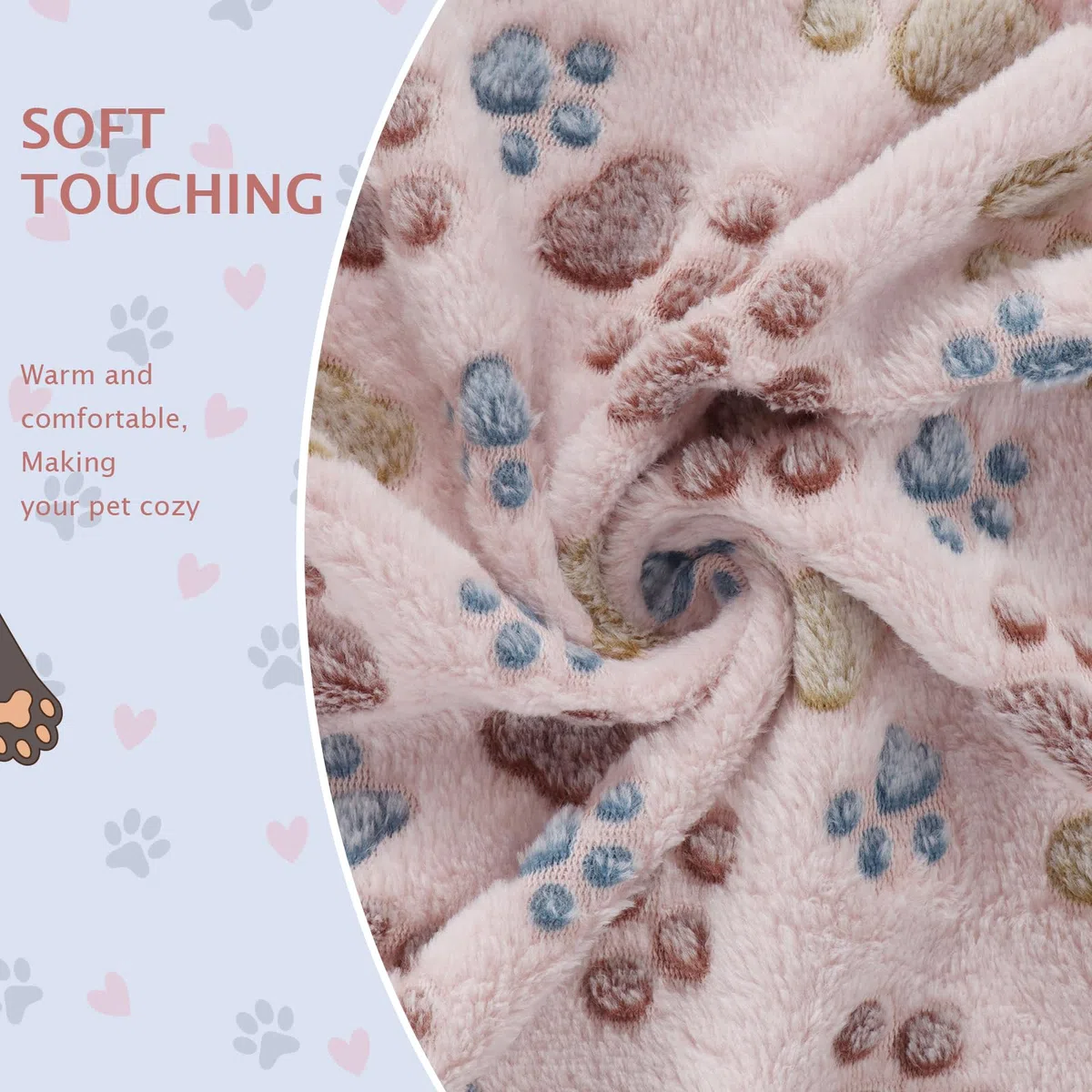 BVAGSS Couverture pour Chien Chaton, 6 Pièces Moelleux Épais en Flanelle Lavable Animaux Coussin pour Petits et Moyens Chiots et Chatons XH075 (60 x 40 cm, Beige)
