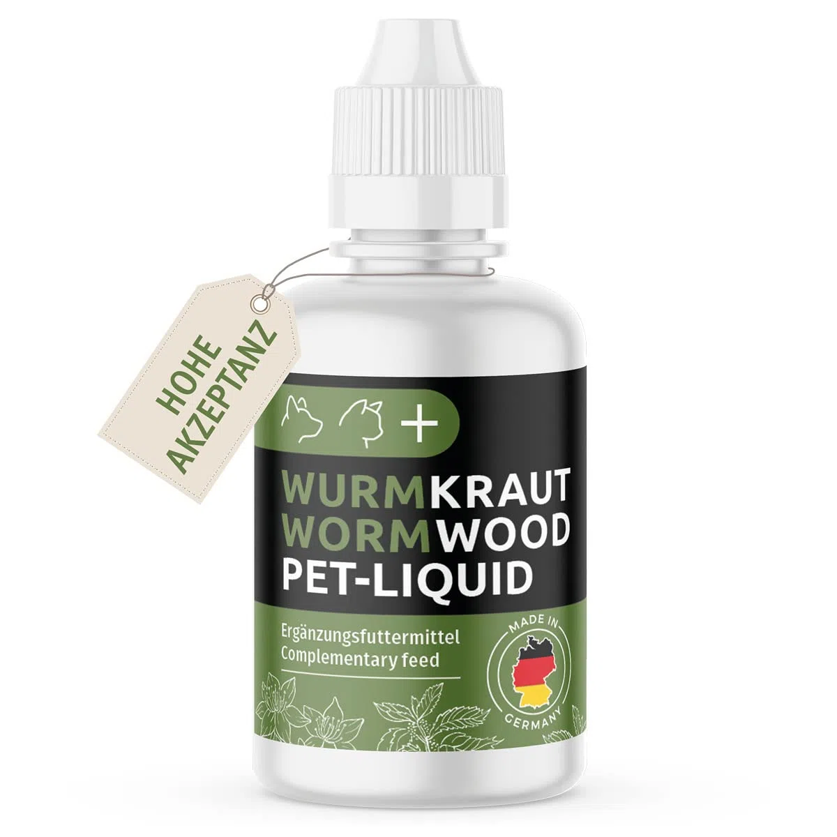GreenPet Liquide Anti-vers pour Animaux domestiques 50ml – Avant, chez et après l'infestation de vers – Chiens, Chats, volailles, Oiseaux, Lapins & Animaux domestiques, sans Produits Chimiques