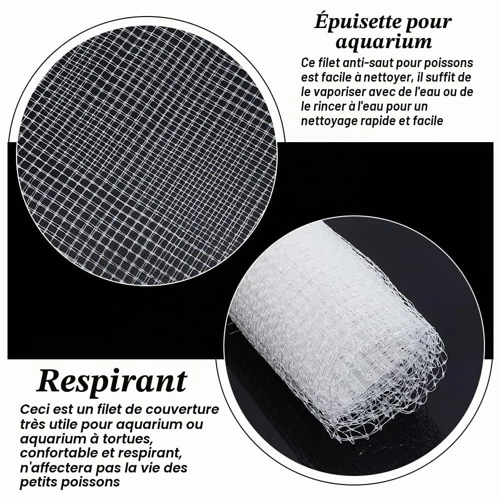OLYCRAFT Filet de Protection pour Couvercle D'Aquarium de 1m X 0.93m avec Fixation à Vis Filet en Plastique pour Écran D'Aquarium de Poissons Couvercle Supérieur D'Écran en Maille pour Aquarium
