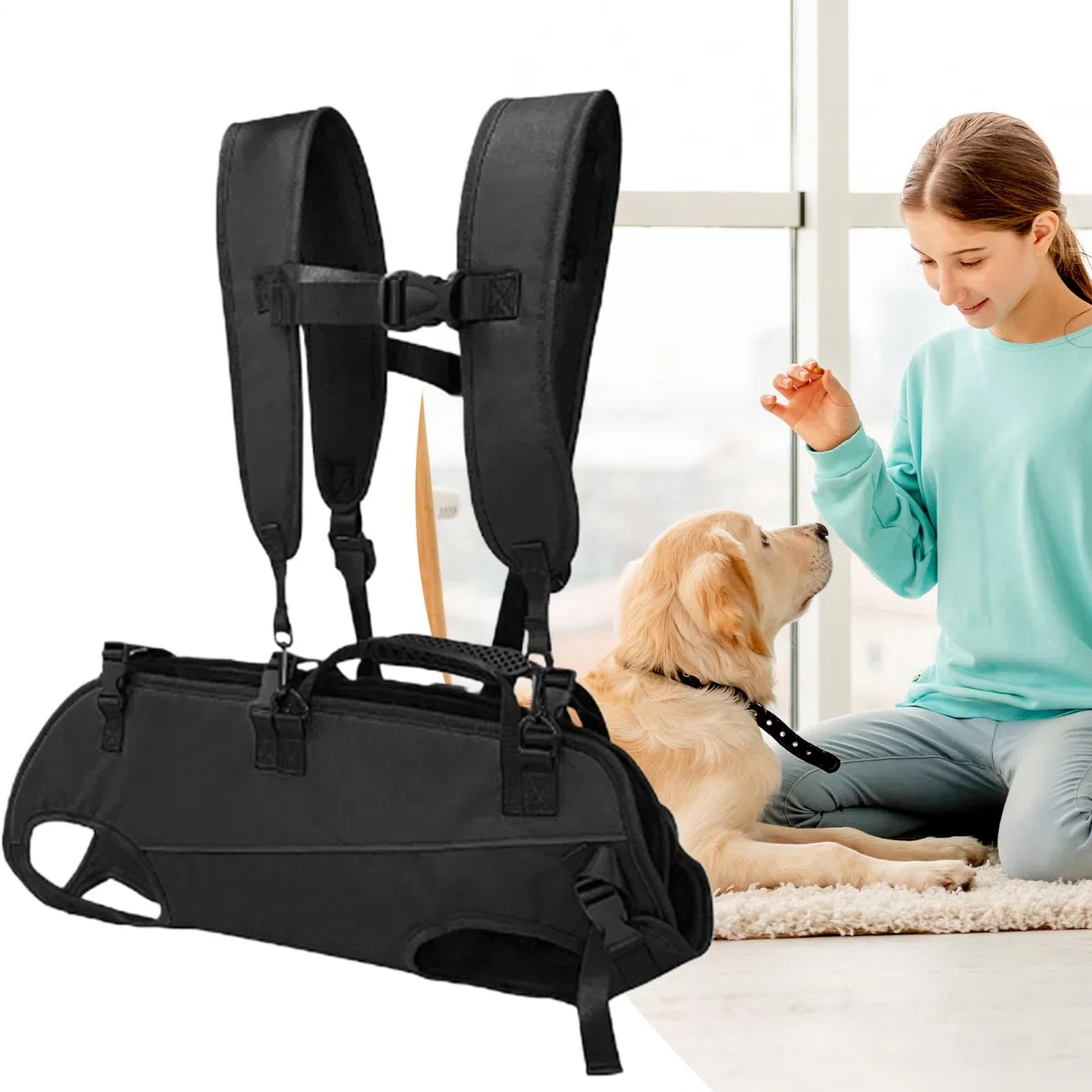 Ceinture de levage pour chien, sangle de levage pour chien | Porteur horizontal réglable portable pour chien - Produits de voyage multifonctionnels portables pour le soutien avant pour la