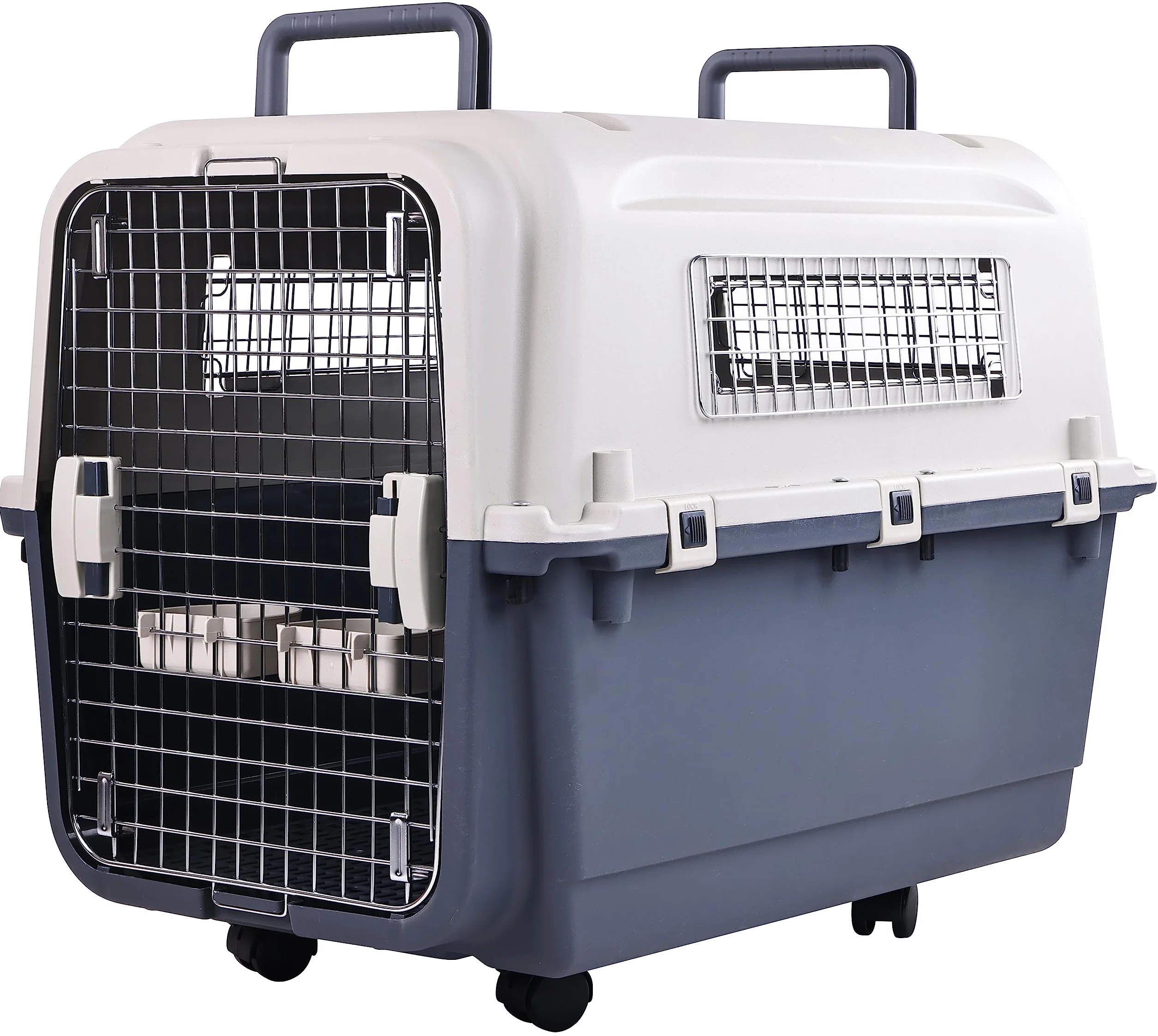 Elevon Cage de Transport en Plastique pour Animal Domestique - Approuvée par Les compagnies aériennes - Grande Taille (L x l x H) : 78 x 54 x 57,9 cm