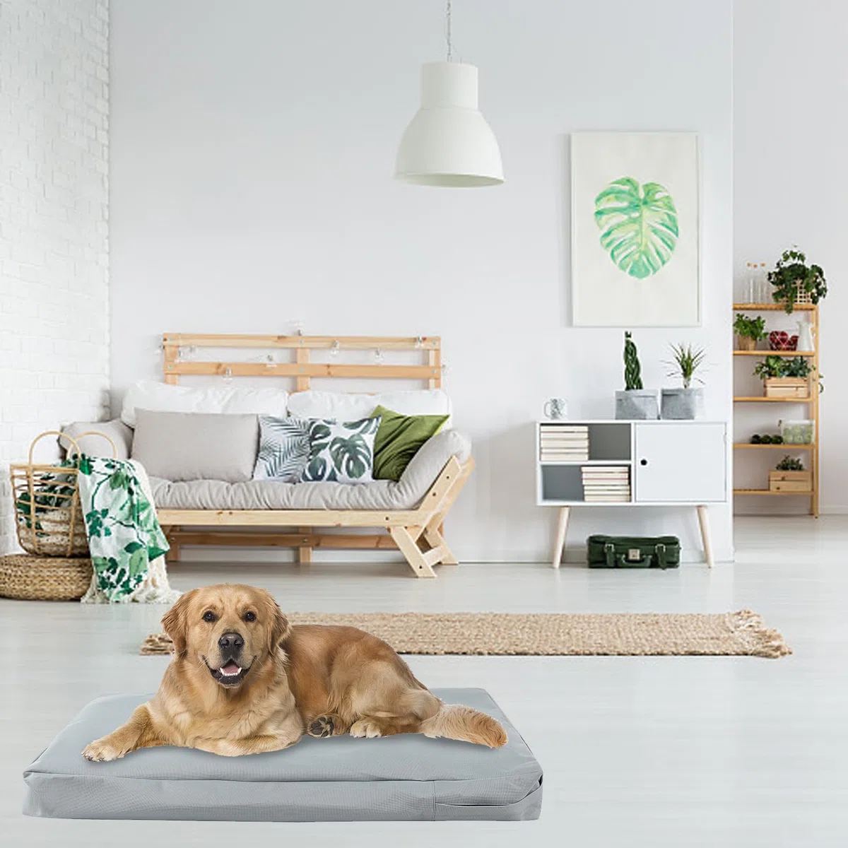 Housse de rechange imperméable pour lit de chien – Protège-matelas pour coussin de chien (taille XL : 116,8 x 73,7 x 10,2 cm, convient pour cage de 106,7 cm)