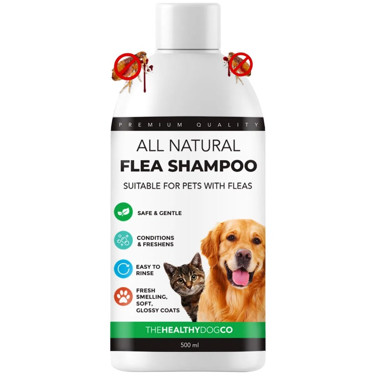 Shampooing Antipuces 100% Naturel | Citronnelle | Le Meilleur Traitement pour Chiens & Chats | Formule Efficace & sans Danger | Tue et Combat Les Puces Tiques & Poux