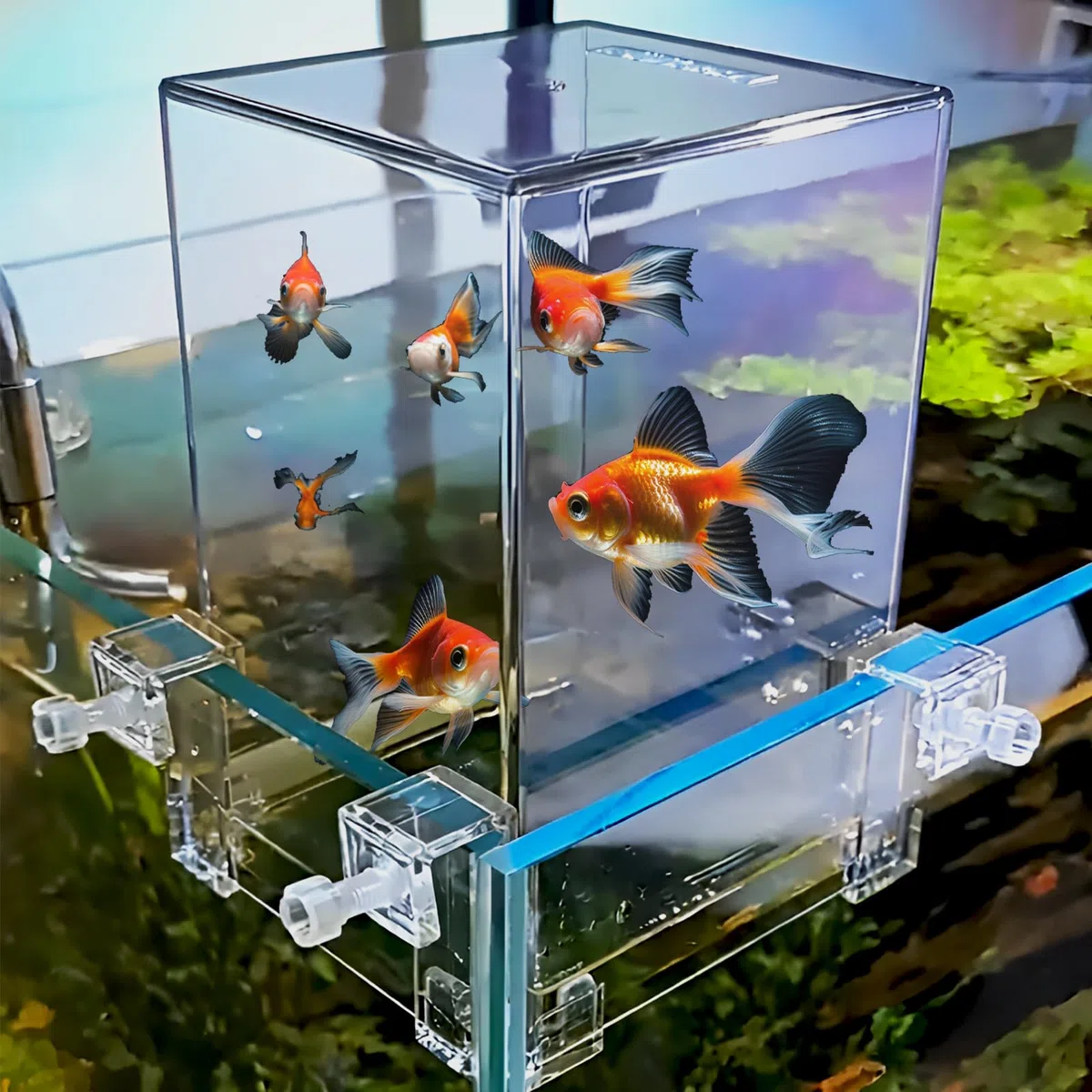 Tour de poisson en acrylique sous vide pour l'aménagement paysager écologique - Avec remplissage d'eau pour la maison, l'hôtel, le restaurant