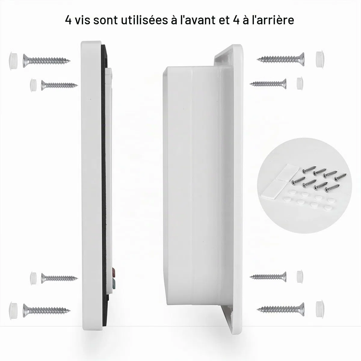 Depets Grande Porte pour Chat Verrouillable à 4 Voies (25,1 x 23,4 cm) - Chatière Résistante aux Intempéries pour Portes Intérieures et Extérieures