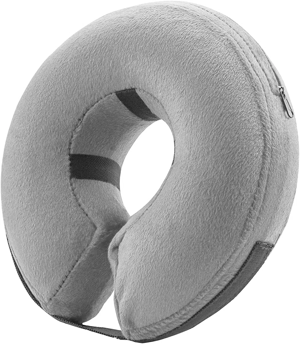 BENCMATE Collier Gonflable de Protection pour Chiens et Chats - Collier de Récupération Souple pour Chien de Compagnie ne Bloque Pas la Vision (Gris,XL)