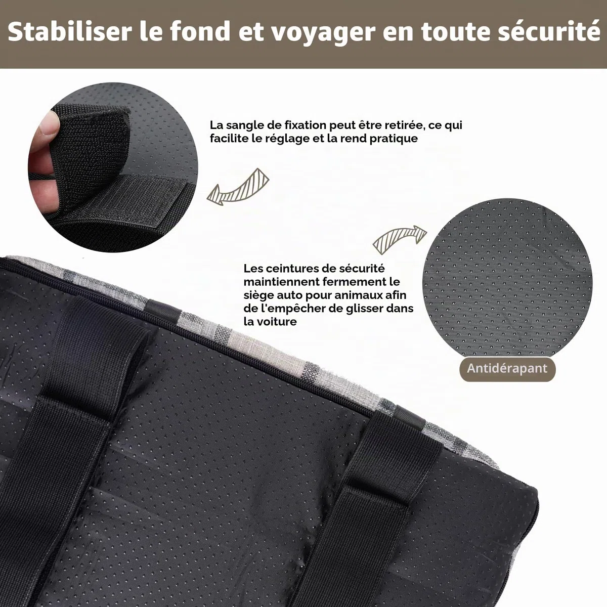 Siège Auto Chien Petite Taille 2en1 - Panier Voiture, Sac Transport Avant avec Oreiller Lavable et Amovible pour Chien et Chat