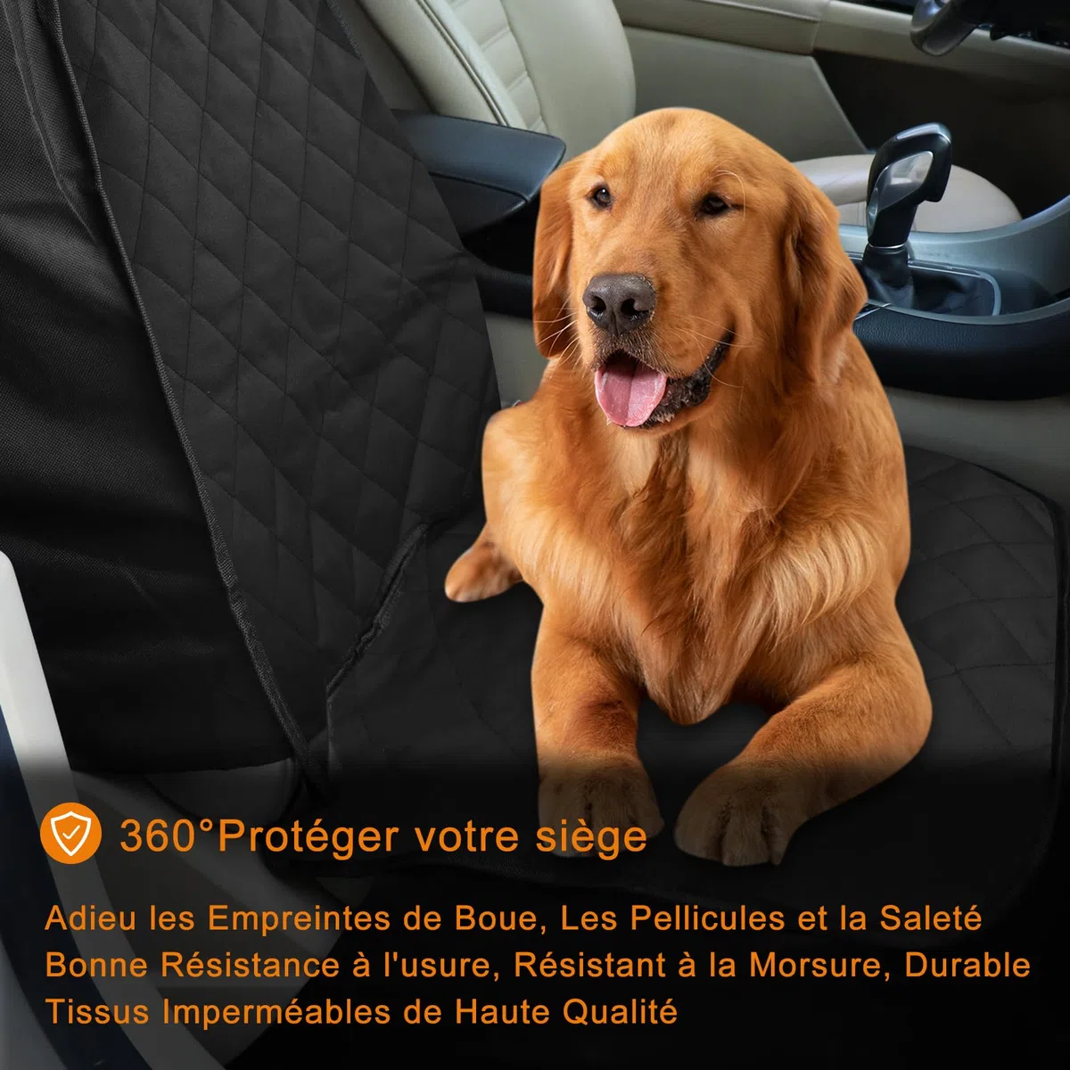 Alfheim Antidérapant Housse de siège d'auto Avant de Chien, Résistant aux Rayures Protecteur de Voiture pour Animaux de Compagnie avec Ancre, Convient à la Plupart des camions, fourgonnettes et VUS