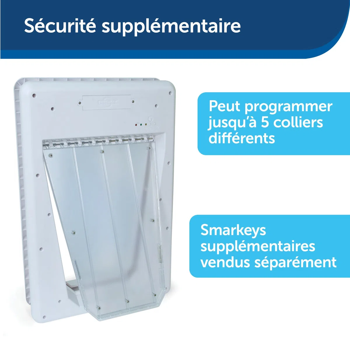 PetSafe - SmartDoor Porte Électronique pour Animaux de Compagnie - Technologie d'Accès avec Clé, Modes Programmables, Économe en Énergie - Grand