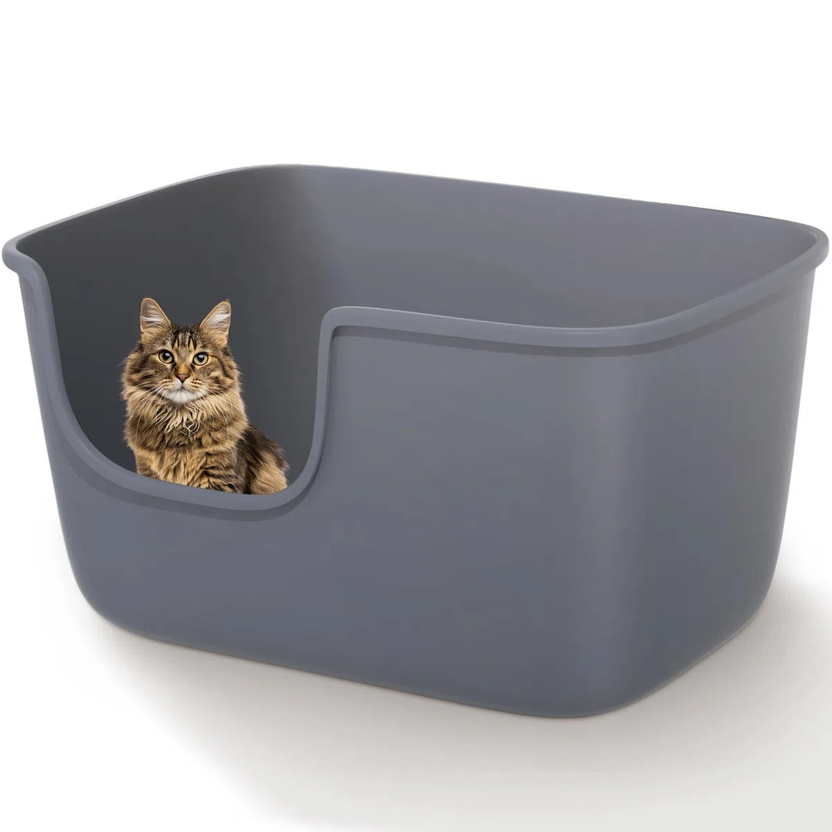 Vealind Grand bac à litière pour Chat à Bords Hauts Extra Profonds pour la Maison de Plusieurs Chats, bac à litière Haute paroi Anti-éclaboussures