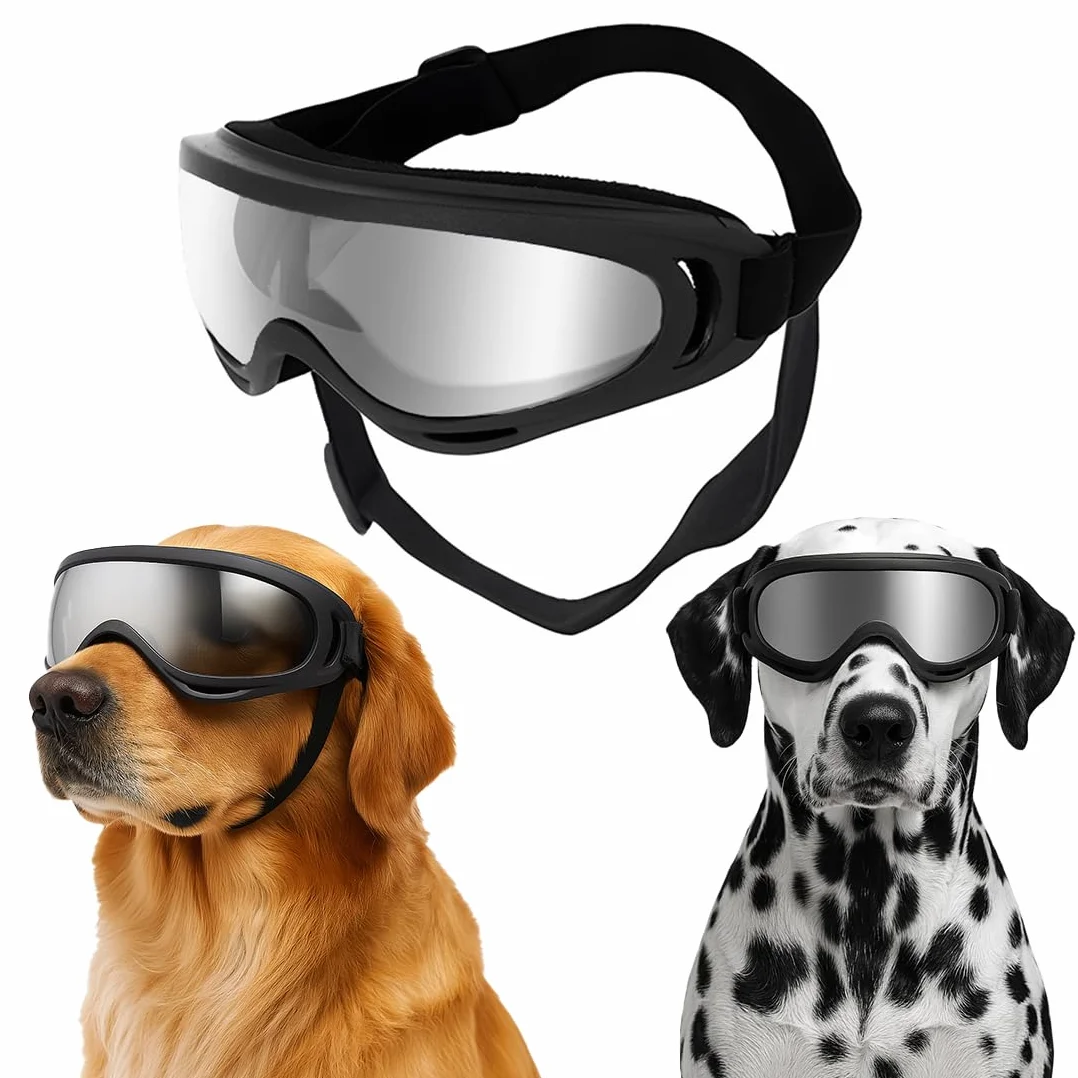 Lunette pour Chien, Lunettes de Soleil pour Chiens, Lunette de Protection des Yeux pour Chien, Lunettes Anti-UV pour Chiens, Imperméables, Coupe-Vent