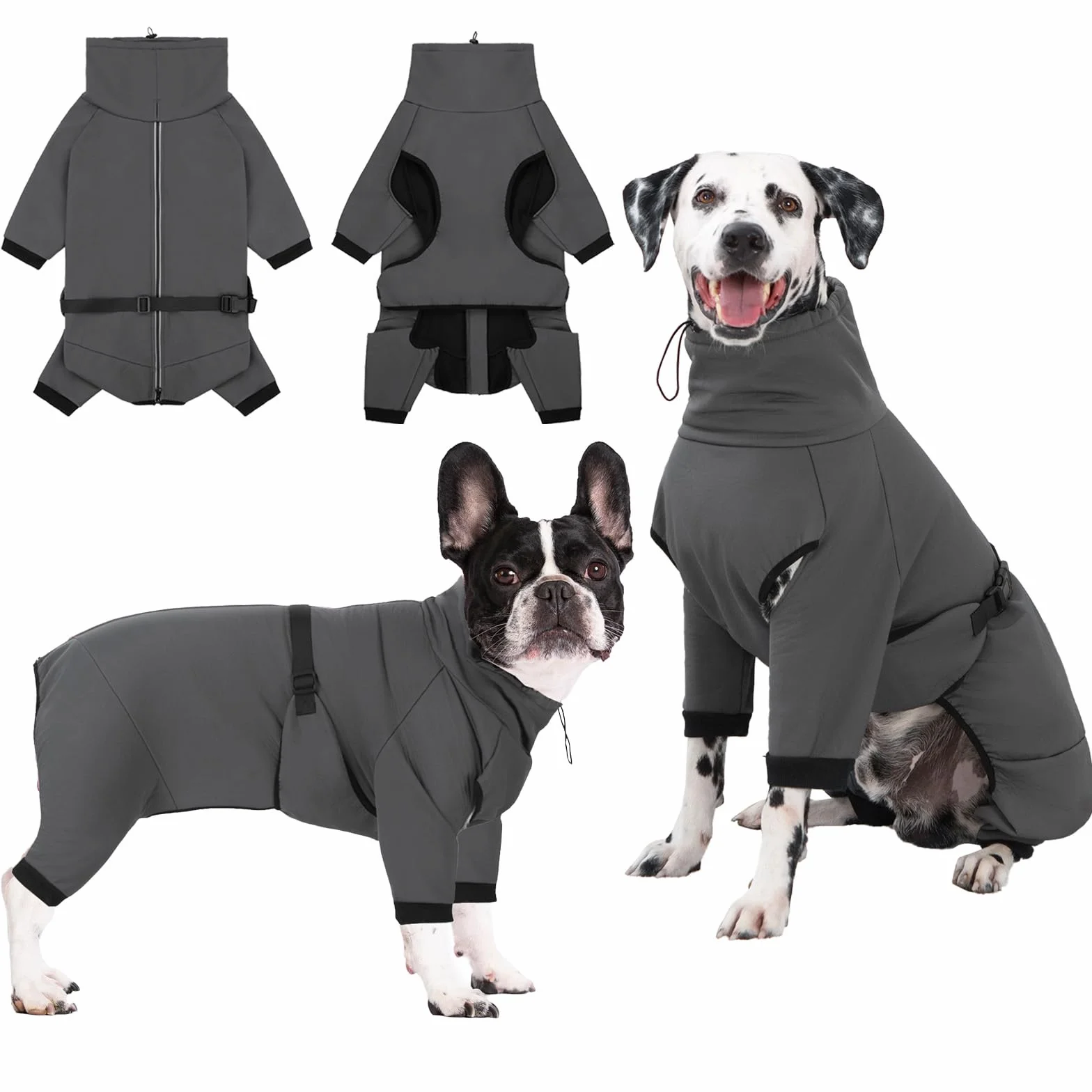 Manteau Chien Imperméable Manteaux Imperméables pour Chiens Veste Chien avec Jambes Manteaux d'hiver Polaire Chaude Veste Fermeture éclair réfléchissante Manteau pour Petit Moyen Grand Chiens