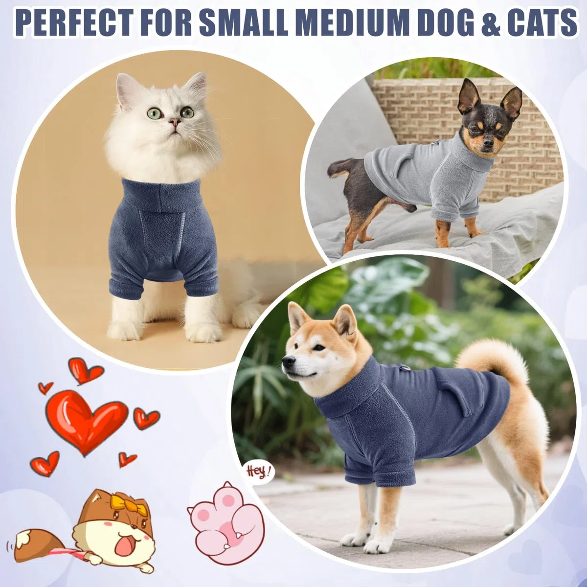 Pull Chien Hoodie Animaux de Compagnie Manteau Chaud Coton Sweat Shirt Vêtements pour Chiens avec Poches Chien Pull pour Chiens Body