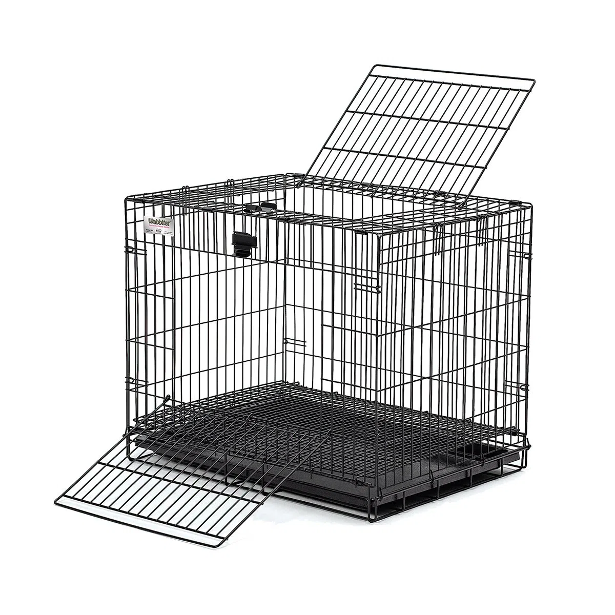 MidWest Homes for Pets Modèle 151 Cage à Lapin Pliante Wabbitat, 63,5 cm de Long, avec Grille de Sol de 1,27 cm et Plateau en Plastique Amovible, Noir