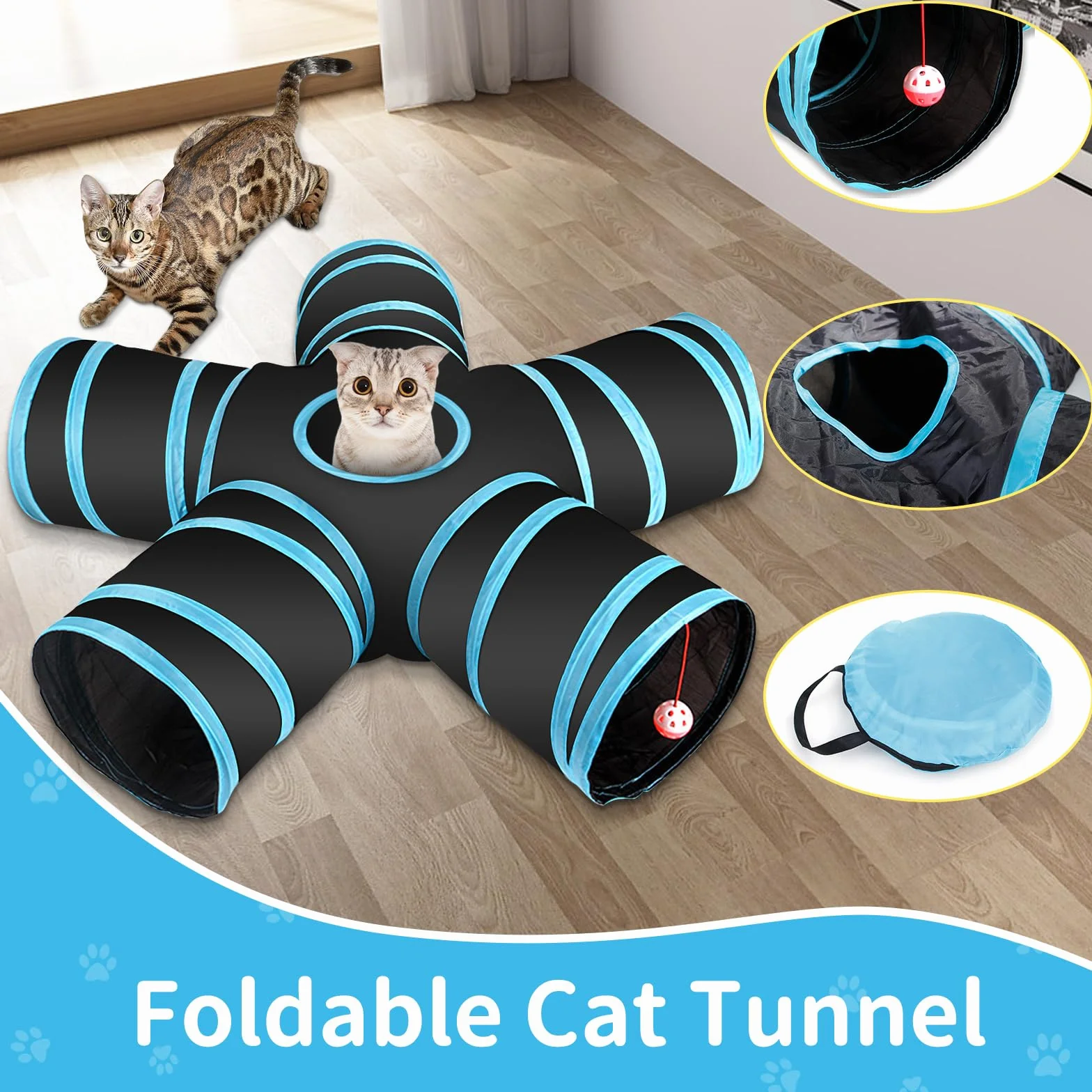 Jouets Chat,36pcs Jouet pour Chat,Jouets pour Chats Interactif Jeux Chaton avec Tunnel,Kit Jouet Chats,Balles, Plumes,Poisson,Souris,Kit de Jouets Interactifs pour Chats