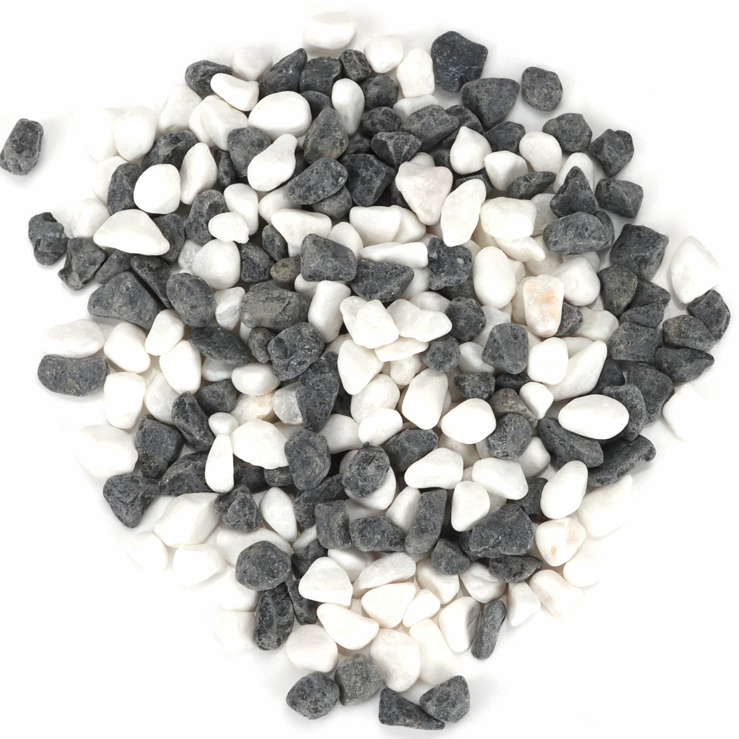 Belle Vous Gravier Decoratif Gris & Blanc Naturel (Sac de 3,6 kg) Cailloux Decoratif pour Vase de 1,4-2,6 cm - Pierres Décoratives de Rivière pour Plante, Jardin, Aquarium, Maison & Jardin