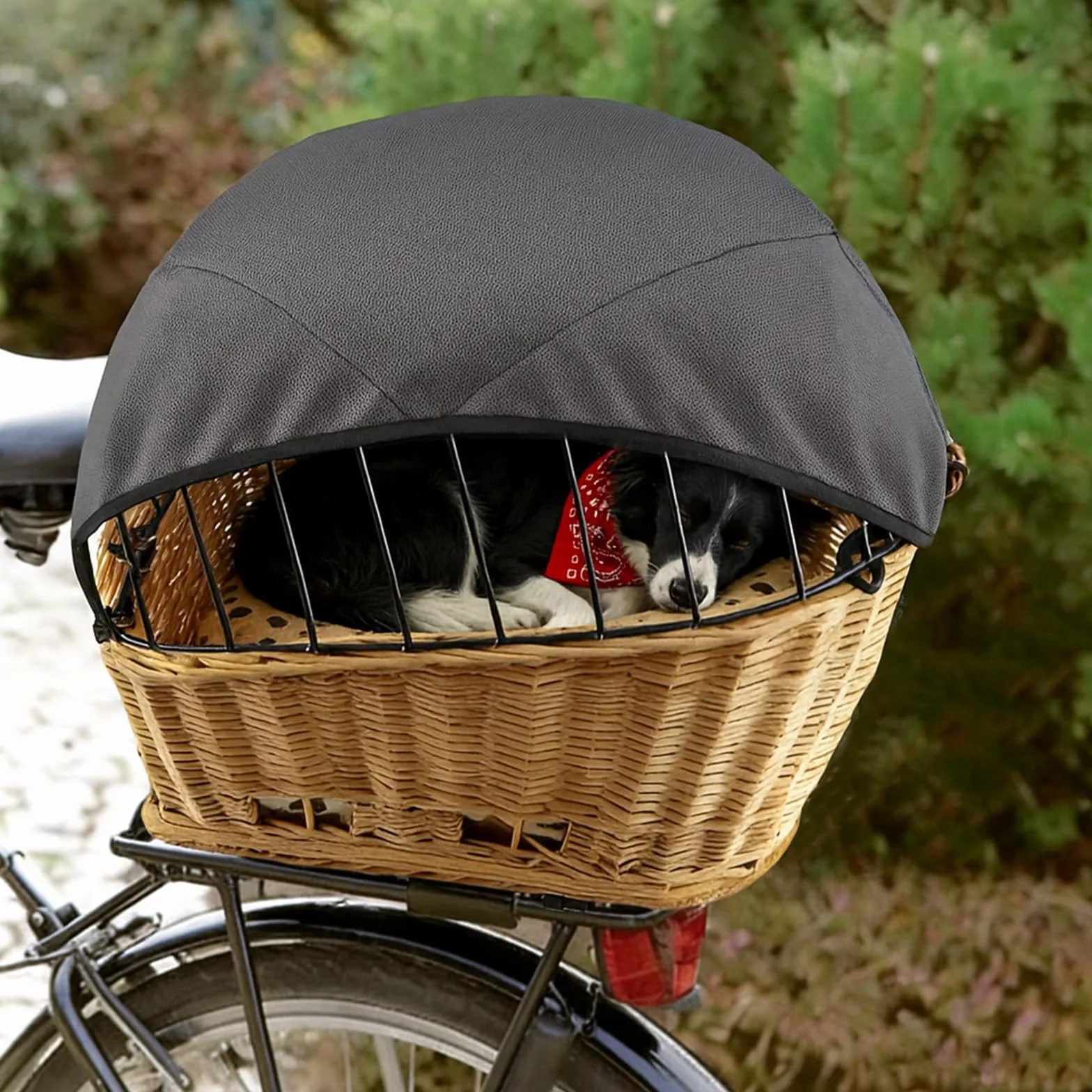 Voile d'ombrage pour panier de vélo pour chien et panier de vélo - Grand filet de protection réglable pour chien - Respirant, résistant au vent et à la poussière, sûr et stable - Pour presque tous les