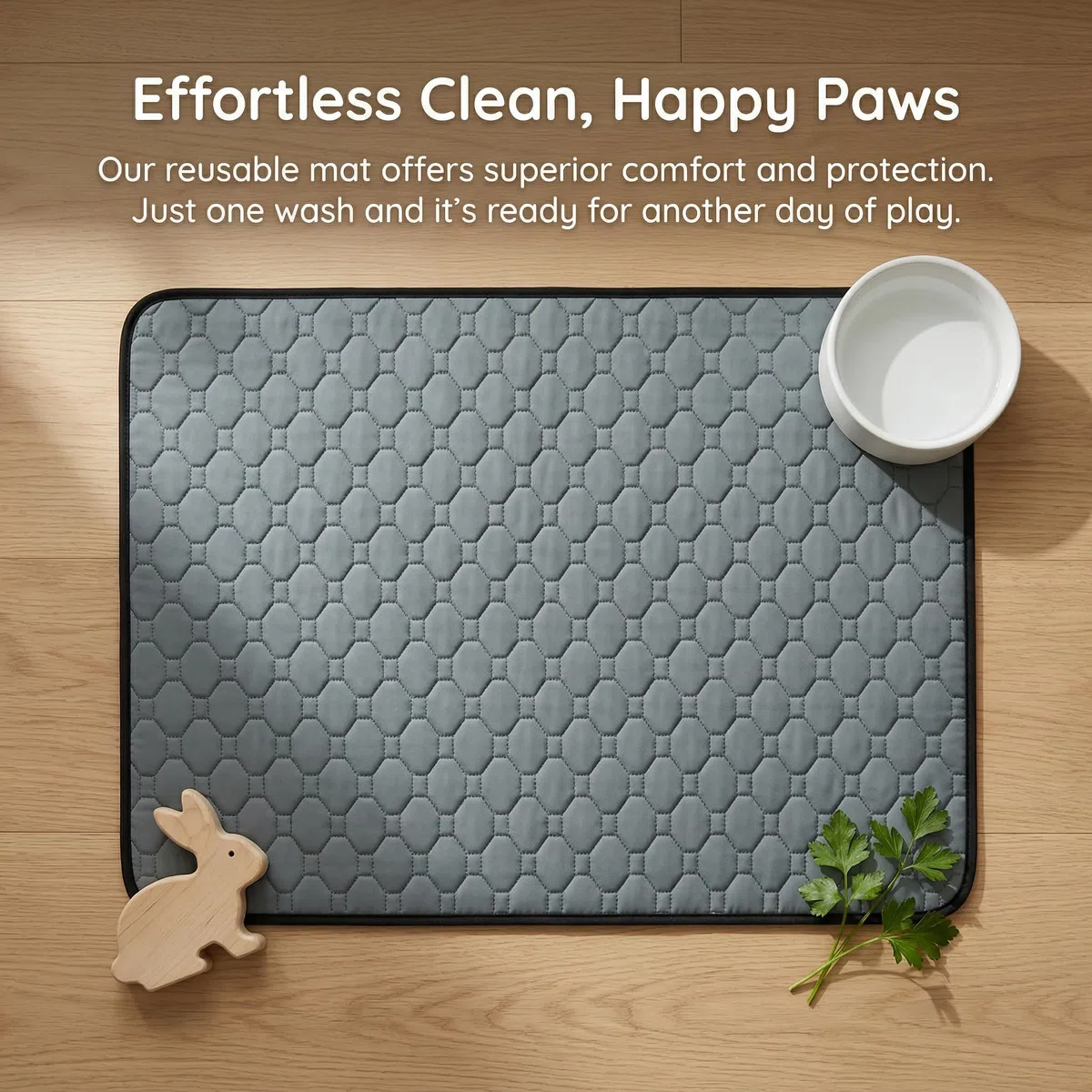 Lot de 2 Tapis Pipi Cochon d'Inde Gris 60x120cm – Tapis Cage Absorbant Lavable et Imperméable pour Lapin et Petits Animaux
