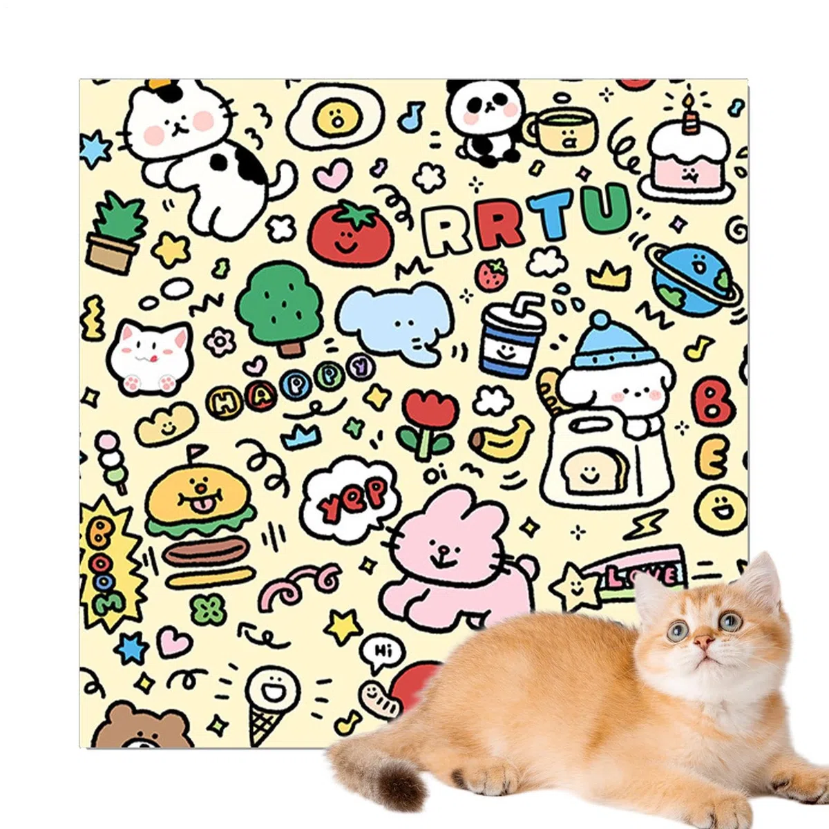 Couverture en tissu pour chat - Réglable - Anti-rayures - Feuille d'enterrement adhésive - Bains de bain pour chat - Doux - Résistant aux morsures - Pour un repos calme