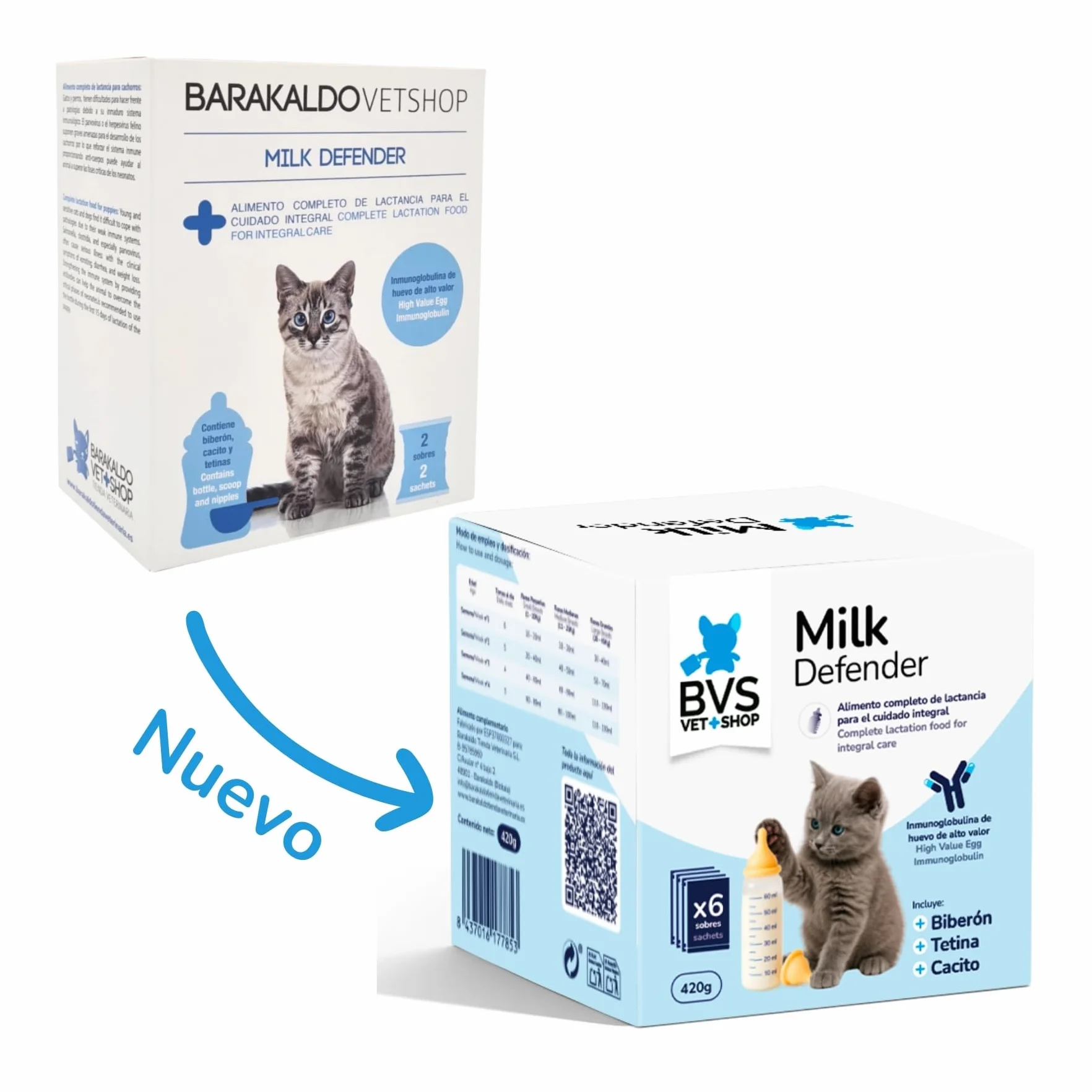 BVS Vet Shop | Lait maternisé Milk Defender pour Chatons | Aliment Complet pour l'allaitement Maternel pour Le Soin Optimal des Chatons | 1 unité x 140 g
