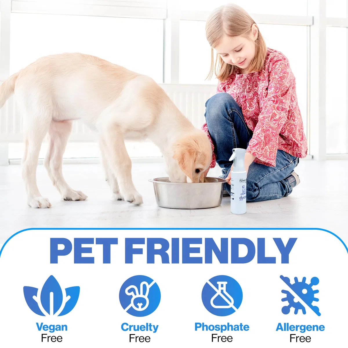 NUVE PETS Éliminateur d'odeurs d'animaux domestiques, désodorisant écologique sans gaz propulseur ni produits toxiques. Neutralise les odeurs. Anti-odeur pour l'urine des chiens et des chats. 500ml