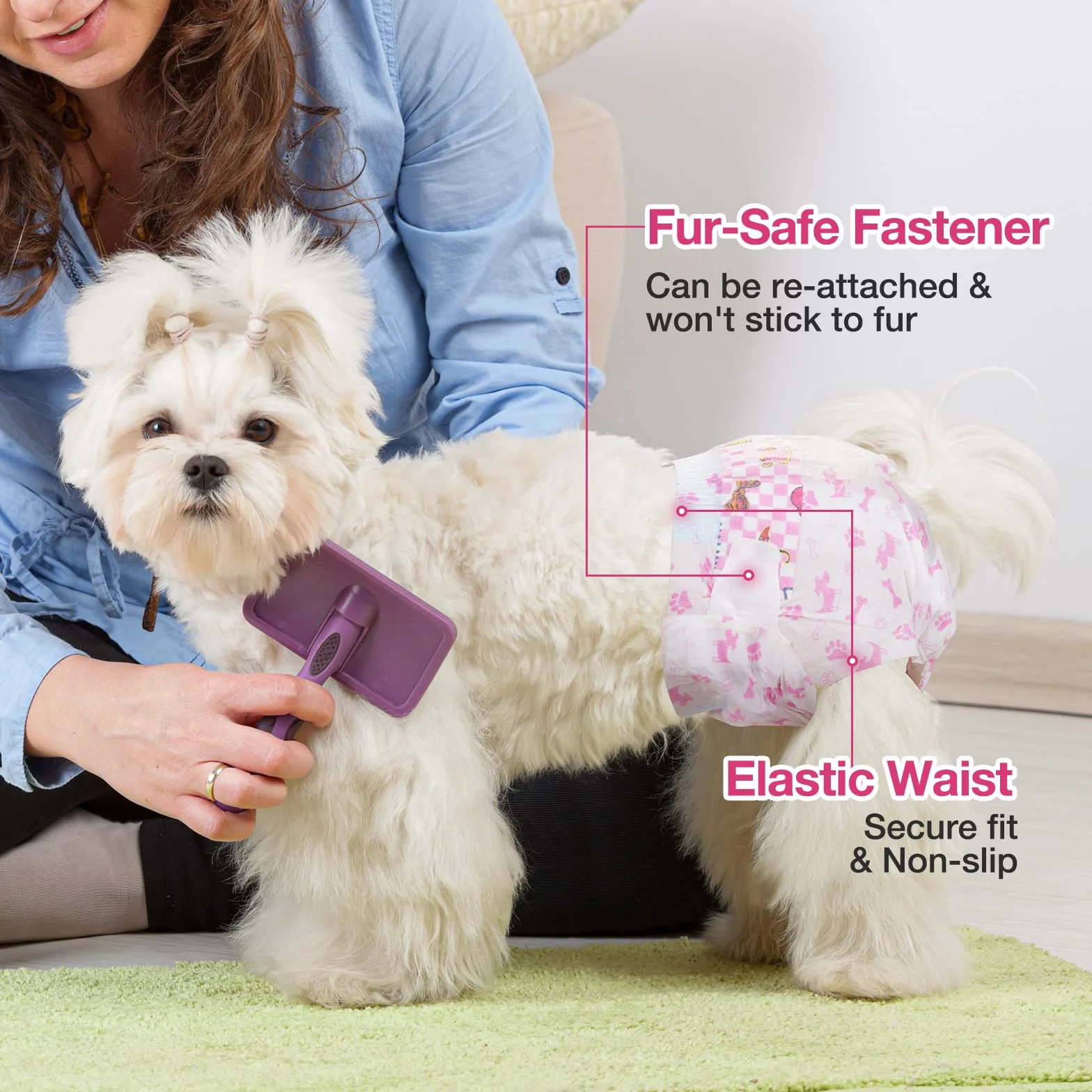 Dono Couches pour Chiens Femelles, 45 pièces, Couches Super absorbantes pour Chiens, Couches pour Chiots avec Technologie Gel Flash Dry, Couches pour Chats étanches pour Chiens en Chaleur