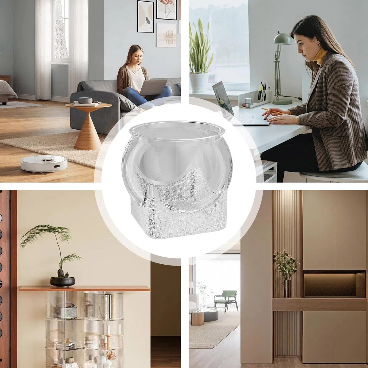 Fish Bowl | Aquarium Clair pour Poisson Combattant - Récipient Floral pour Maison Chambre Salle De Bain Bureau Détente - Décoration pour Salon Salle De Bain Chambre Bureau Dortoir