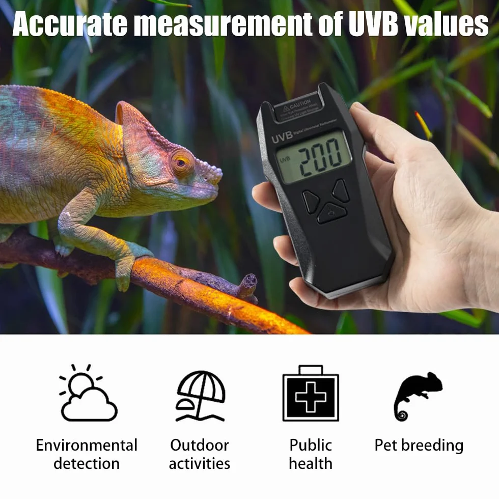 Indicateur UVB,Radiomètre Numérique Portable À Sonde Réversible avec Fonction D'enregistrement des Données pour Tests Environnementaux UVB