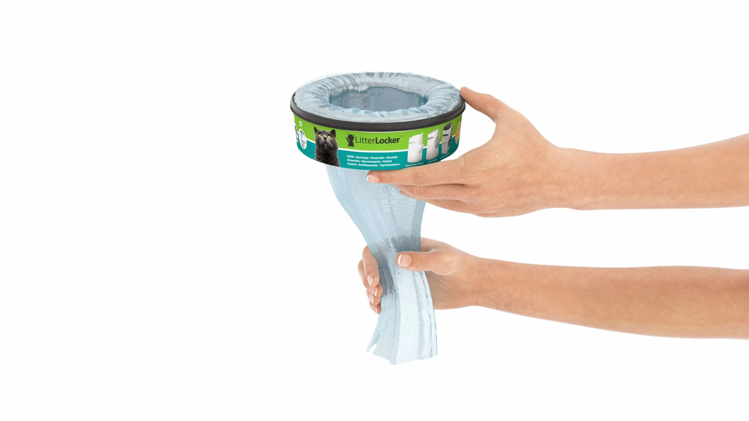 Lot de 3 recharges Rondes Compatible avec la Poubelle LitterLocker II et la Poubelle LitterLocker Design