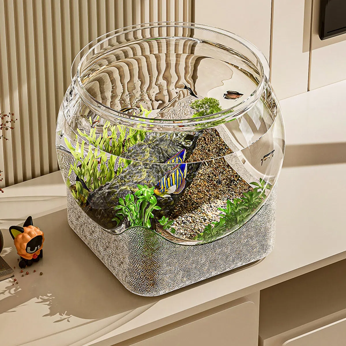 Fish Bowl | Aquarium Clair pour Poisson Combattant - Récipient Floral pour Maison Chambre Salle De Bain Bureau Détente - Décoration pour Salon Salle De Bain Chambre Bureau Dortoir
