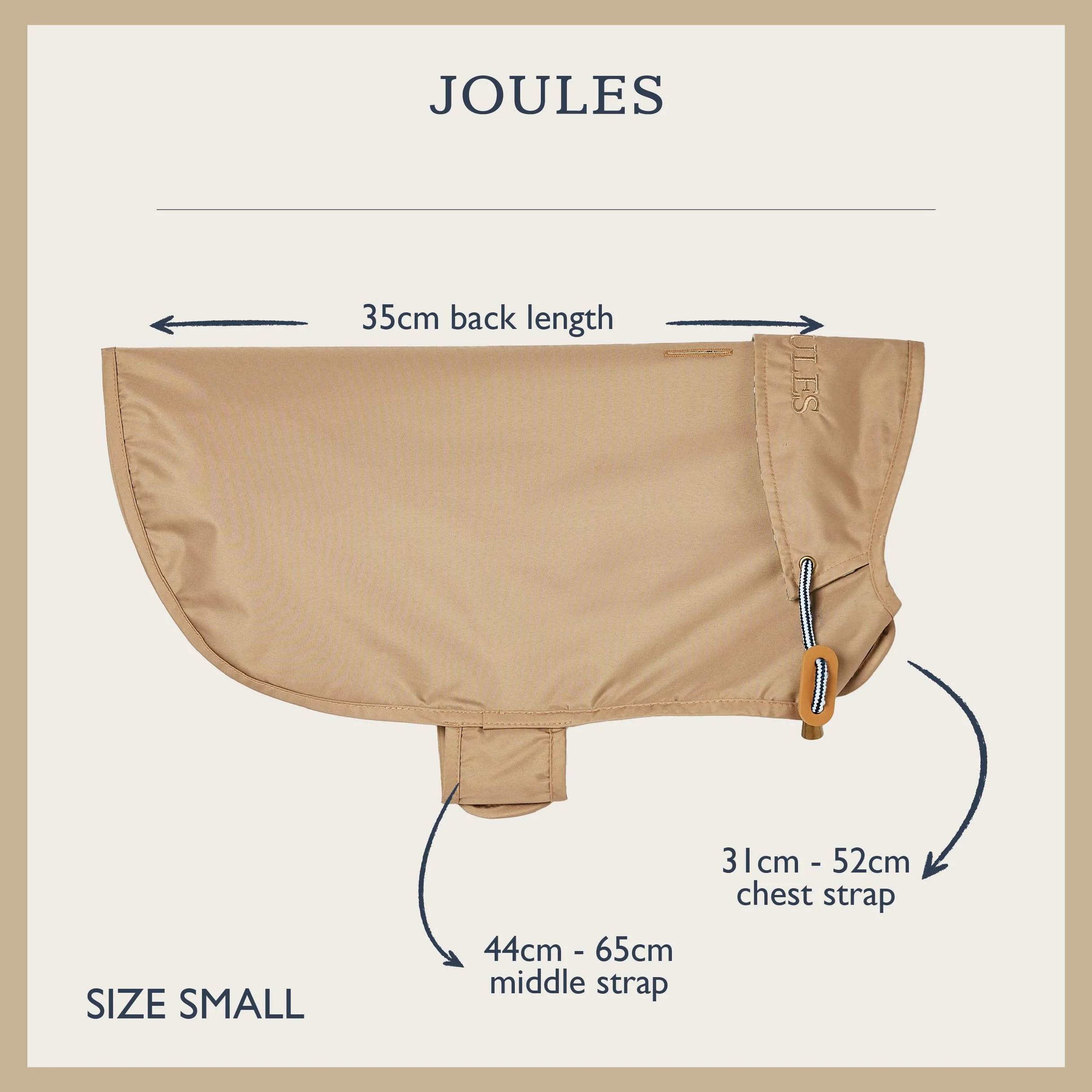 Rosewood X Joules Burra Imperméable pour Petit Chien Lavable Léger Imperméable Marron Taille S