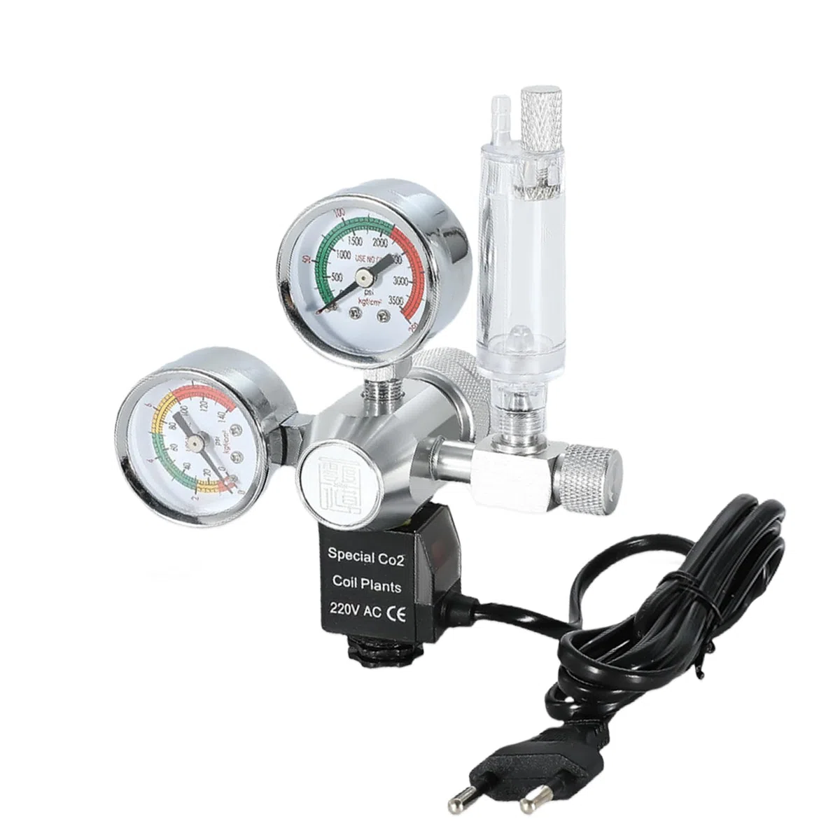Aicharynic Réducteur de Pression de CO2 d'aquarium - Régulateur de CO2 pour Aquarium - Double écran - Réducteur de Pression de CO2 W218 avec électrovanne - Compteur de Bulles pour Aquariums plantés