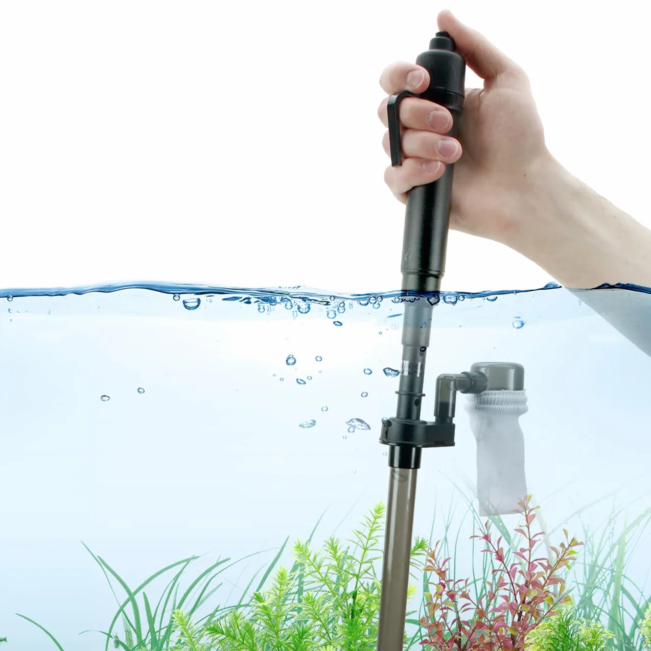 Marina Nettoyeur d'aquarium 3 en 1 Multi-Vac à piles, noir
