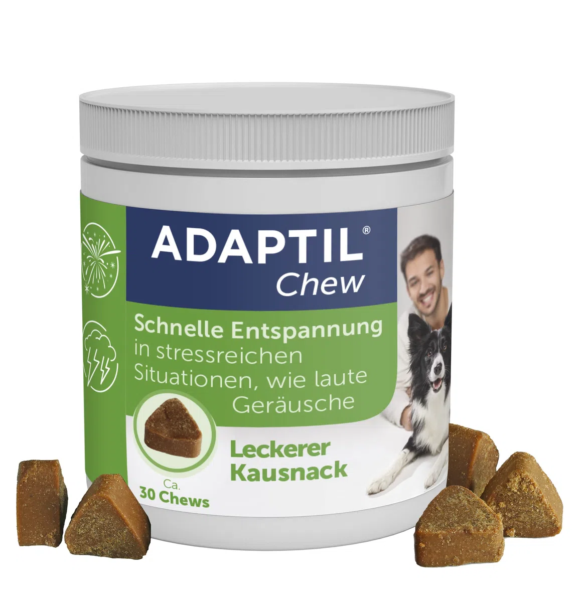 ADAPTIL Mâcher pour Chiens | Snack Anti-Stress pour Votre Chien | Relaxation Rapide dans des Situations stressantes | avec des ingrédients naturels | 30 pièces